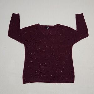 A.N.A SWEATER SIZE XL. SEQUIN SWEATER. COLOR WINE.